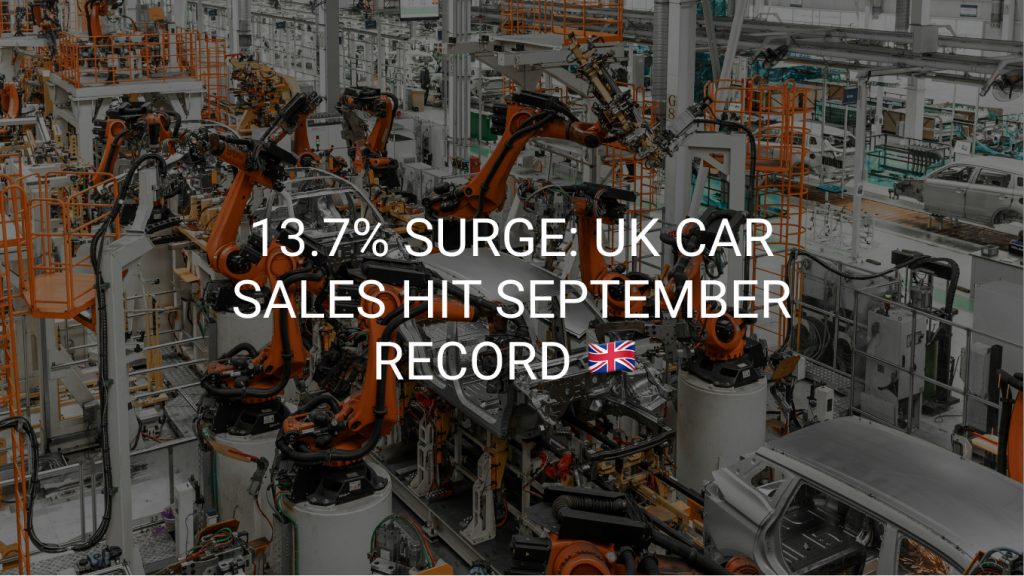UK car sales soar, with electric car sales hit record and a record high in September